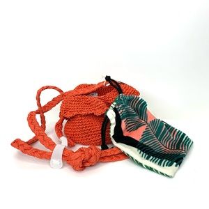 Rhode For Target Orange Crocheted Bucket Bag Crossbody Purse With Free Pouch Nwt